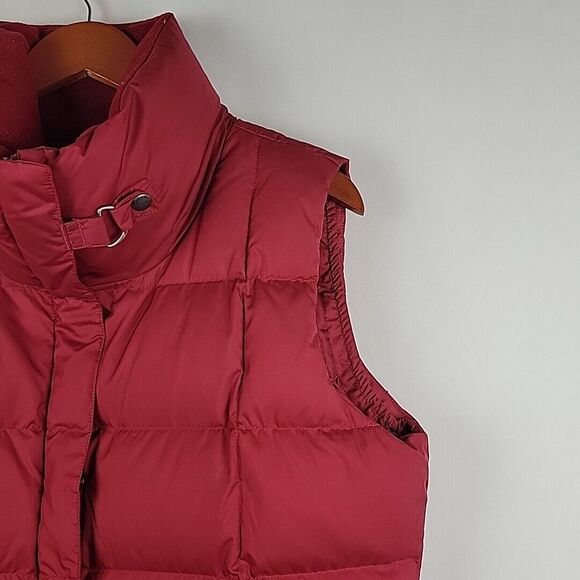 Eddie Bauer Goose Down Puffer Vest Womens Large Red EB700 Quilted Fitted - Picture 4 of 13